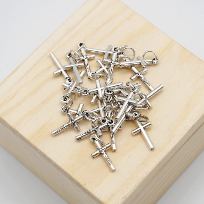 DIY十字架-圆柱-锌合金-1.5cm - 图片 3