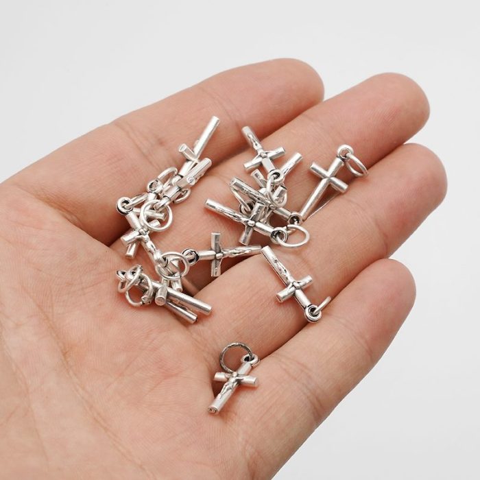 DIY十字架-圆柱-锌合金-1.5cm - 图片 4
