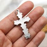 DIY十字架-花型-蓝珐琅-4.2x2.5cm - 图片 6