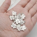 配件十字架-和平徽 镀银合金 1.3×1.2 cm - 图片 3