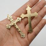 DIY十字架-圣三苦像-锌合金-金色-5.2x3.5cm - 图片 3