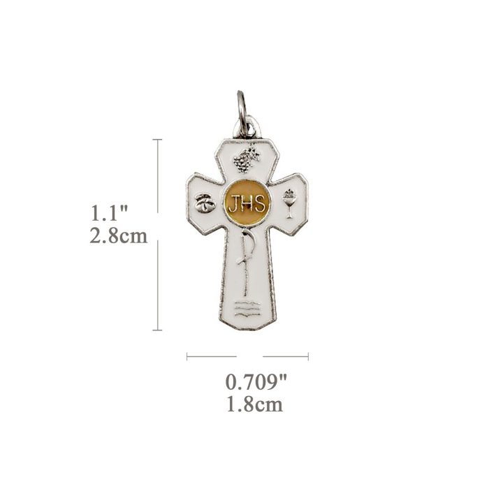 DIY十字架-IHS-锌合金白珐琅-2.8x1.8cm - 图片 2