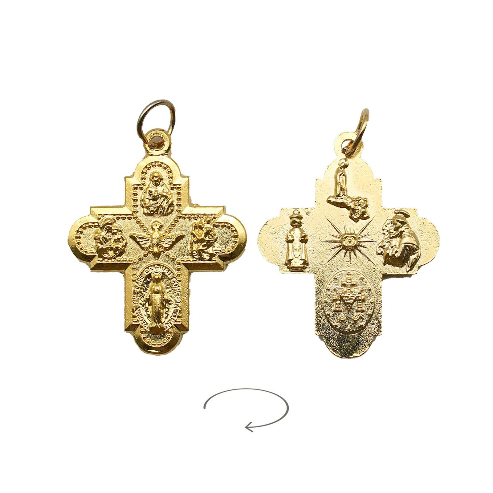 IC03CR162 DIY十字架-五合一圣衣-金色-2.7cm - 图片 1