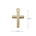 DIY十字架-白钻-黄铜-1.5x1.1cm - 图片 2