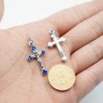 DIY十字架-银色合金+蓝色珐琅彩-2.3cm - 图片 4
