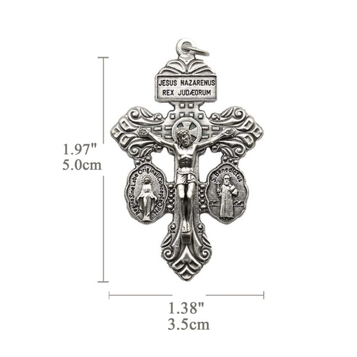 DIY十字架-宽恕+显灵圣母+圣本笃-锌合金-5.5cm - 图片 2
