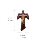 DIY十字架-TAU十字+棕色橄榄木+凸起圣尸-3.1x2.2cm - 图片 2