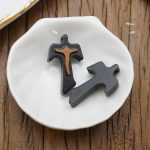 DIY十字架-TAU十字+黑色橄榄木+凸起圣尸-3.1x2.2cm - 图片 3