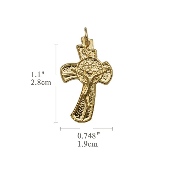 DIY十字架-圣本笃-异形-锌合金-金色-2.8cm - 图片 2