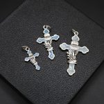 DIY十字架-圣体圣事-锌合金镀银蓝色珐琅-1.9/3.0/3.7cm - 图片 2