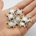 DIY十字架-圣本笃方形+锌合金+黄色珐琅-2.0cm - 图片 4
