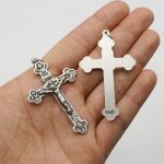 DIY十字架-圣三-哥特四叶花饰-锌合金-3.5/5.2cm - 图片 4