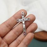 DIY十字架-带玫瑰花-锌合金-红色-2.4/4.0cm - 图片 5