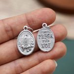 DIY小吊牌-法蒂玛+圣神和字-锌合金-镀银-2.2cm - 图片 2