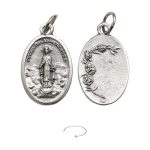 DIY小吊牌-仁慈圣母+玫瑰花-锌合金-2.2cm
