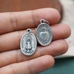 DIY小吊牌-布拉格圣婴+圣心-锌合金-2.2cm - 图片 3