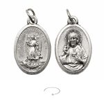 DIY小吊牌-辣法厄尔+耶稣圣心-锌合金-2.2cm