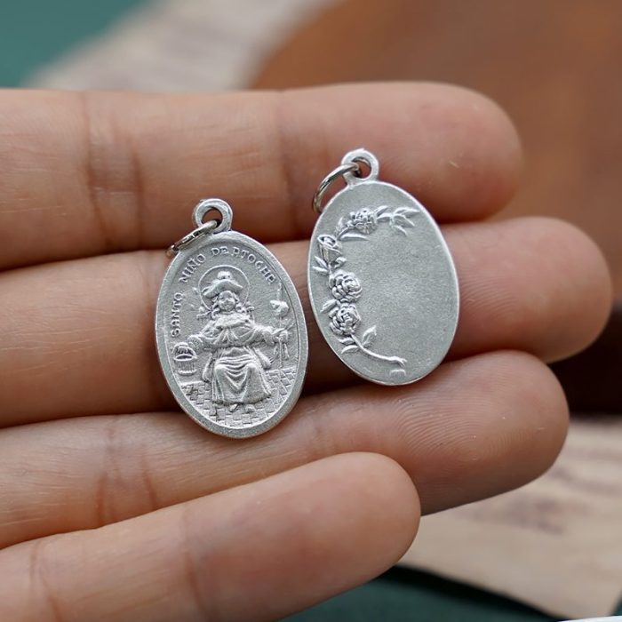 DIY小吊牌-阿托查的圣婴+玫瑰花-锌合金-2.2cm - 图片 5