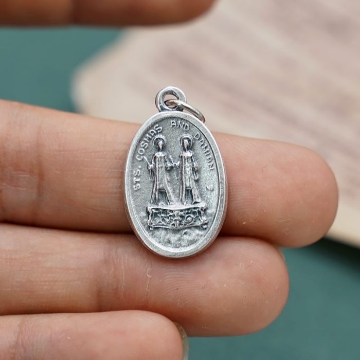 DIY小吊牌-圣葛斯默和达弥盎-锌合金-2.2cm - 图片 5