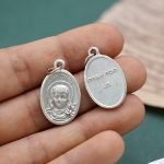 DIY小吊牌-圣女加大利纳+玫瑰花-锌合金-2.2cm - 图片 3