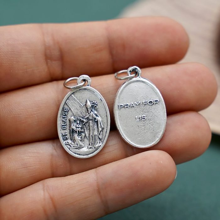 DIY小吊牌-圣伯拉削+字-锌合金-2.2cm - 图片 3