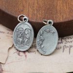 DIY小吊牌-圣母领报+玫瑰花-锌合金-2.2cm - 图片 2