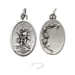DIY小吊牌-护守天使+玫瑰花-锌合金-2.2cm