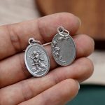 DIY小吊牌-护守天使+玫瑰花-锌合金-2.2cm - 图片 3
