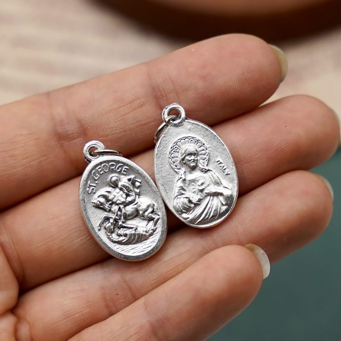 DIY小吊牌-圣乔治+耶稣圣心-锌合金-2.2cm - 图片 4