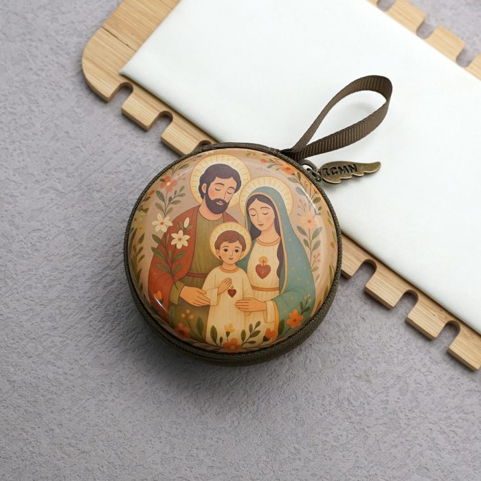 金属念珠包-圣家 (Holy Family)-圆形-7x7cm厚度3.3cm - 图片 7