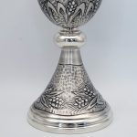 圣爵-麦穗图案-手工錾刻-银色-高21×杯径10cm - 图片 5
