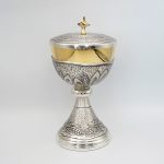 圣体盒-麦穗图案-手工錾刻-银色-高27×杯径13cm - 图片 4