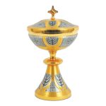 圣体盒-麦穗与十字-双色-高22.5×直径12cm