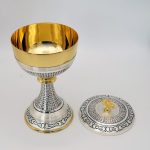 圣体盒-杯径12-黄铜-银色-直径12高22.5厘米 - 图片 3