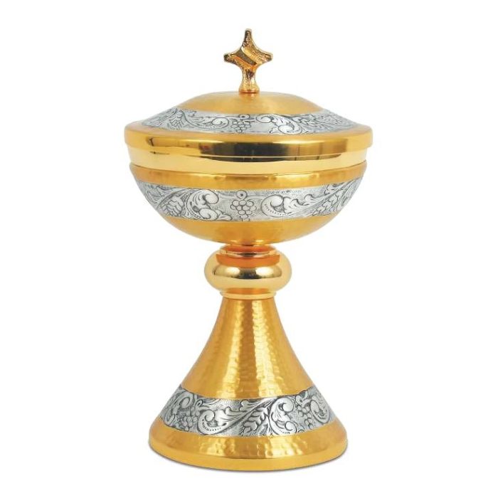 圣体盒-麦穗与葡萄-双色-高22cmx直径12cm