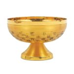 圣体碗-编织篮图案-手工錾刻-金色-高8cm