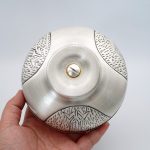 圣体碗带盖子-鱼与麦穗图案-手工雕刻-银色-高10.5x杯径13.5cm - 图片 7