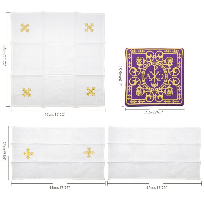 祭台九折布套装-基督圣名（PX）阿耳法欧米伽-紫色刺绣 - 图片 2