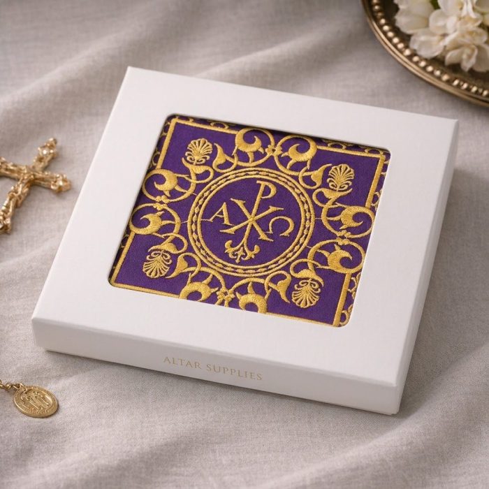 祭台九折布套装-基督圣名（PX）阿耳法欧米伽-紫色刺绣 - 图片 6