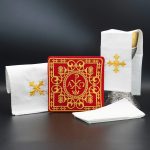祭台九折布套装-基督圣名（PX）阿耳法欧米伽-红色刺绣