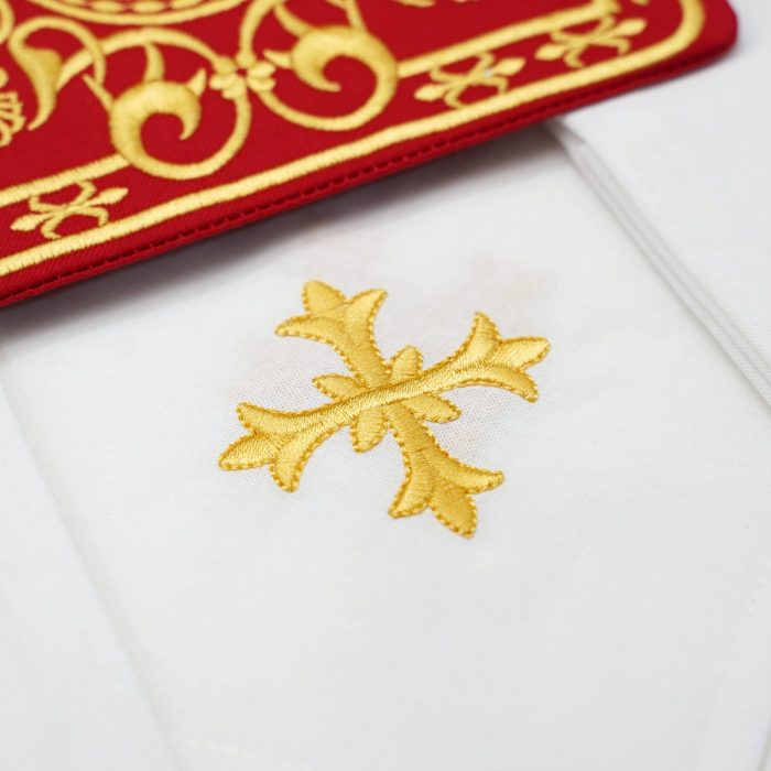 祭台九折布套装-基督圣名（PX）阿耳法欧米伽-红色刺绣 - 图片 4