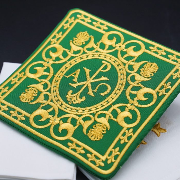 祭台九折布套装-基督圣名（PX）阿耳法欧米伽-绿色刺绣 - 图片 3