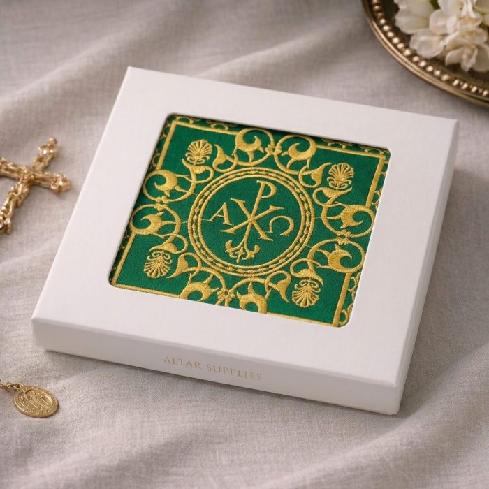 祭台九折布套装-基督圣名（PX）阿耳法欧米伽-绿色刺绣 - 图片 6