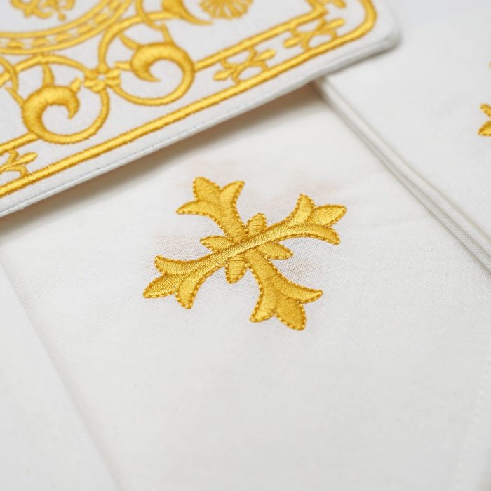 祭台九折布套装-基督圣名（PX）阿耳法欧米伽-金色刺绣 - 图片 4