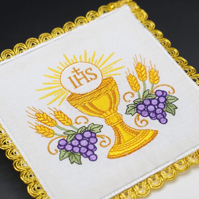 祭台九折布套装-IHS圣体圣爵-刺绣 - 图片 3