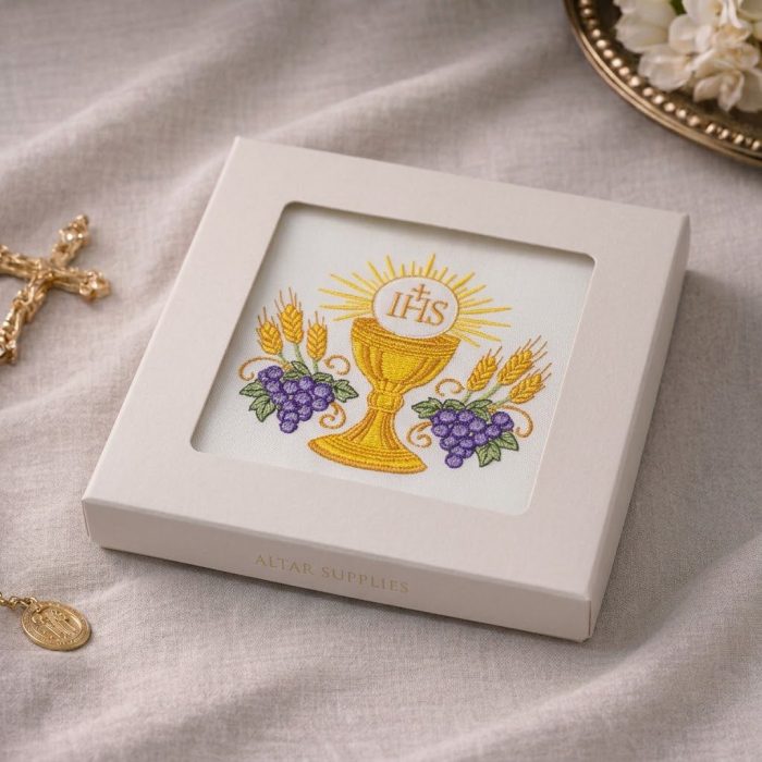 祭台九折布套装-IHS圣体圣爵-刺绣 - 图片 7