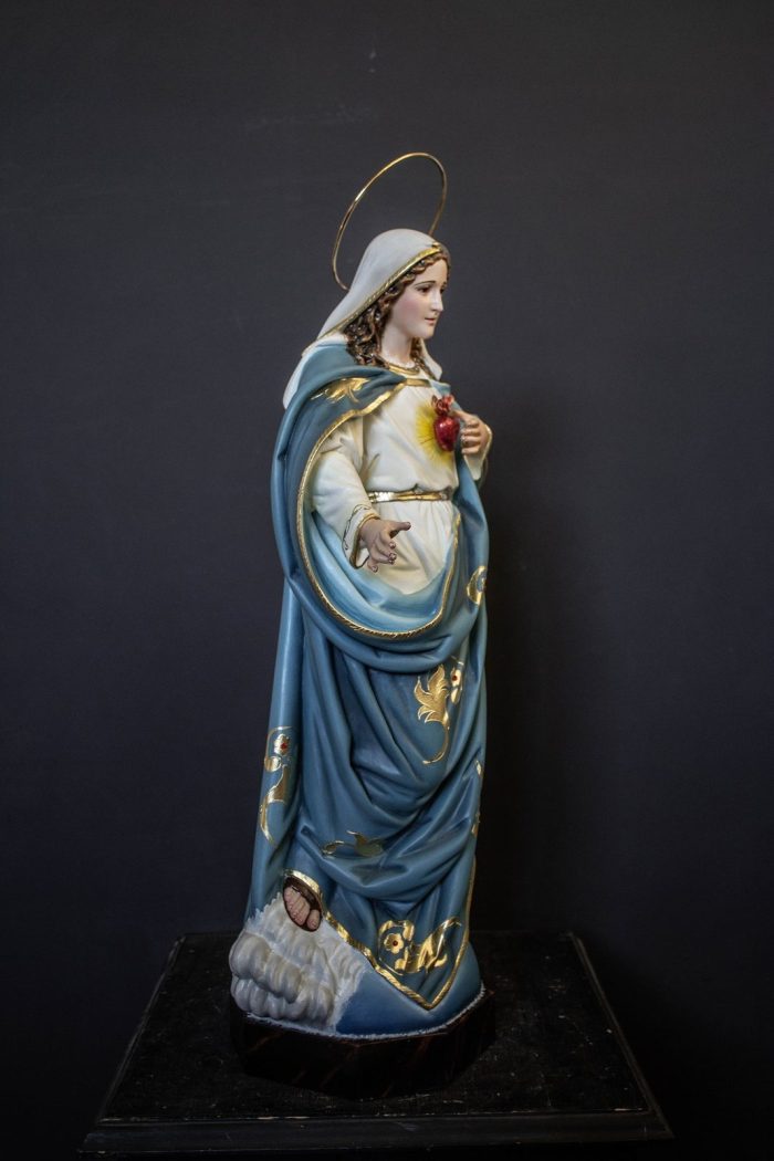 彩绘木雕-圣母圣心（Sacred Heart of Mary）-多尺寸 - 图片 3