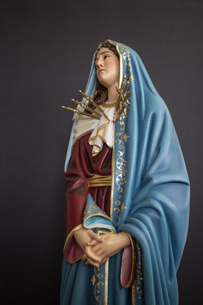 彩绘木雕-痛苦圣母（Our Lady of Sorrows）-多尺寸 - 图片 2