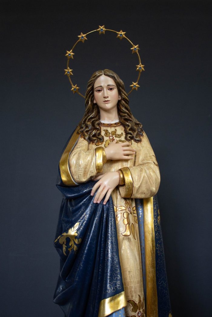 彩绘木雕-圣母无染原罪（Our Lady of the Conception）-多尺寸 - 图片 2
