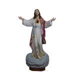 彩绘木雕-耶稣圣心（Sacred Heart of Jesus）-多尺寸